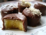 Chocolate covered banana bites