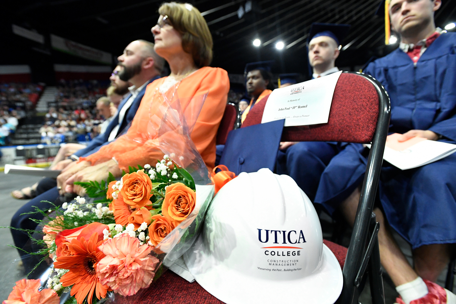 A seat reserved at 2022 Undergraduate Commencement for John Paul JP Ramel.