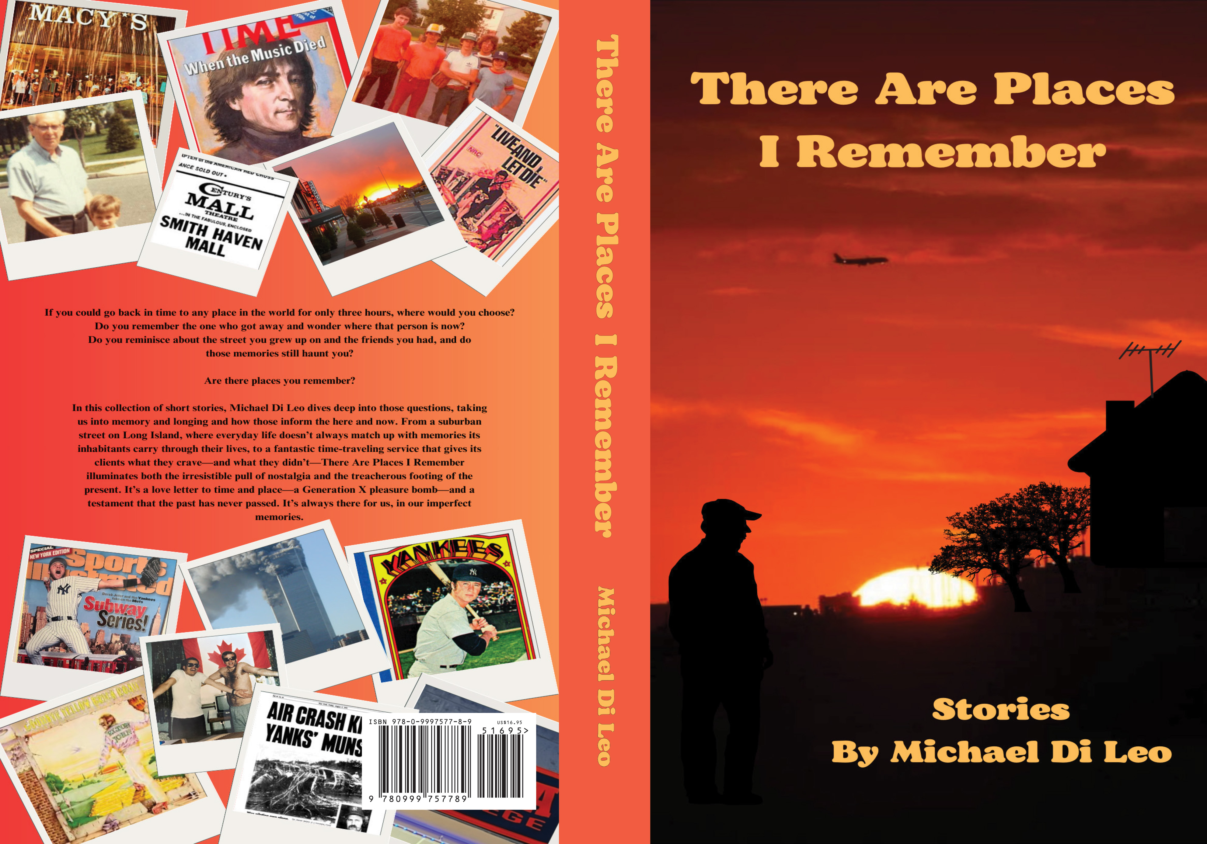 Orange and Red-colored book cover with title "There Are Places I Remember."