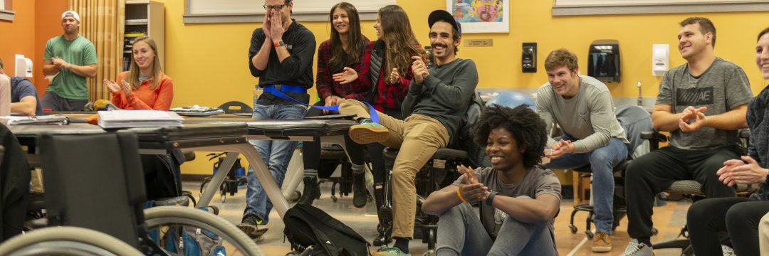 Students in Physical Therapy Lab 0555