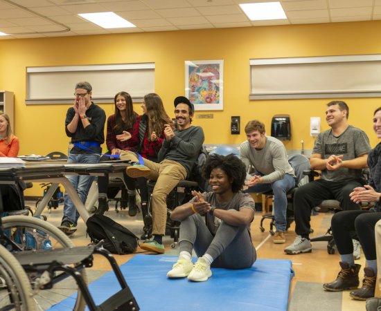Students in Physical Therapy Lab 0555