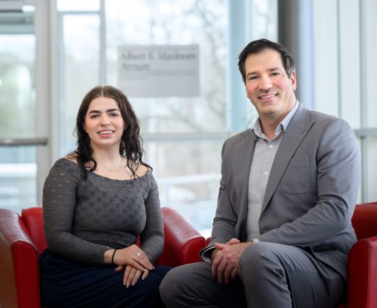 Grace VanEtten '26 and Professor Christopher Riddle