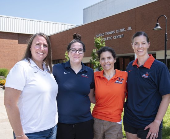 University’s athletic training staff, Joann Zazula, Jessie Foote, Dawn Corbin, and Gwen Murphy.