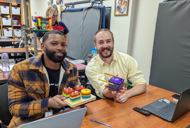 Occupational Therapy students use sensory toys