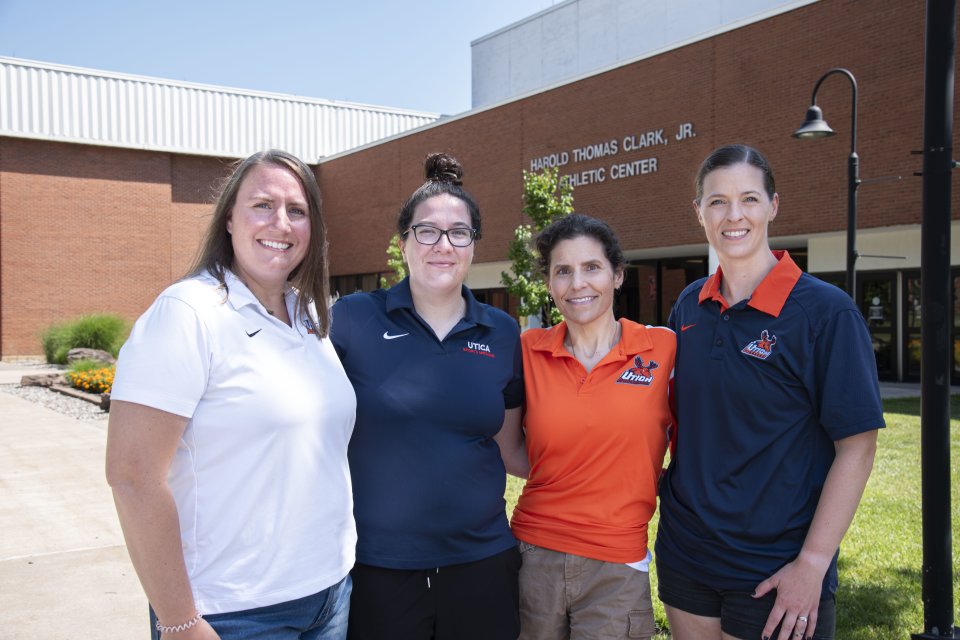 University’s athletic training staff, Joann Zazula, Jessie Foote, Dawn Corbin, and Gwen Murphy.